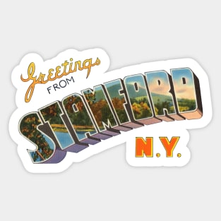 Greetings from Stamford New York Sticker